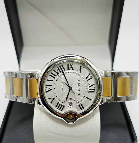 Cartier-Bleu 36 mm bicolor (acero y oro amarillo, brazalete dos tonos)